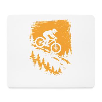 Mountain Bike Downhill – Trail Biker Design - Mouse Pad (horizontal) - white - Front