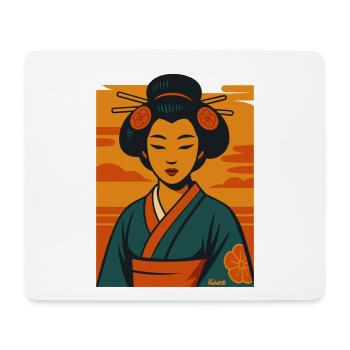 Geisha Sunset Kimono Portrait - Mouse Pad (horizontal) - white - Front