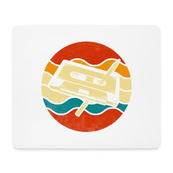 Vintage Retro Music Tape 80s 90s Style Cassette - Mouse Pad (horizontal) - white - Front
