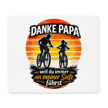 Danke Papa weil du immer an meiner Seite fährst - Mousepad (Querformat) - Weiß - Vorne