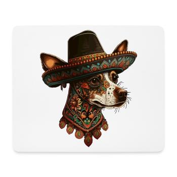 Dog Mexican Sugar Skull Sombrero Cinco De Mayo - Mouse Pad (horizontal) - white - Front