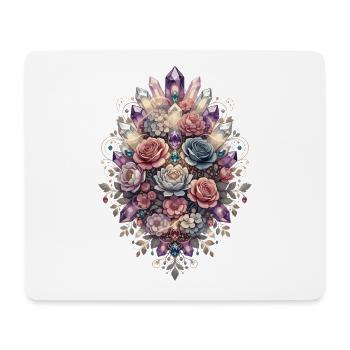 Mosaïque florale des fleurs de cristal - Tapis de souris (format paysage) - blanc - Devant