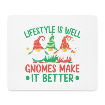 Garden Gnome Costume Life Good Gnomes Make Better - Mousepad (Querformat) - Weiß - Vorne