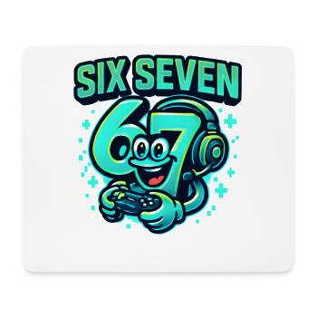Six Seven Gamer Mascot Italian Brainrot Gaming - Mouse Pad (horizontal) - white - Front