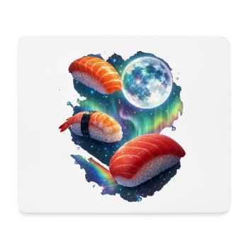 Kosmische Sushi-Nacht - Mousepad (Querformat) - Weiß - Vorne