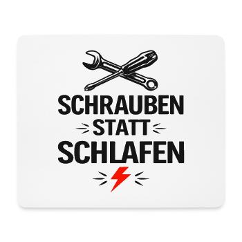 Schrauben statt Schlafen - Mousepad (Querformat) - Weiß - Vorne