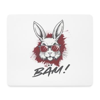 Cool Bunny BÄM Funny Statement Design - Mouse Pad (horizontal) - white - Front