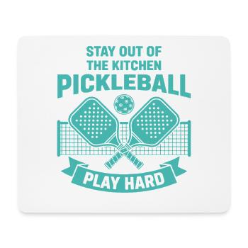 Pickleball : Reste hors de la cuisine, joue dur, drôle - Tapis de souris (format paysage) - blanc - Devant