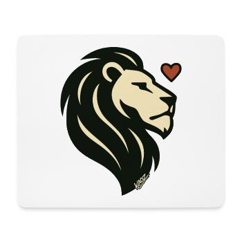 Löwenherz Löwen Silhouette - Mousepad (Querformat) - Weiß - Vorne
