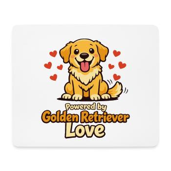 Powered by Golden Retriever Love Dog Lover - Mouse Pad (horizontal) - white - Front