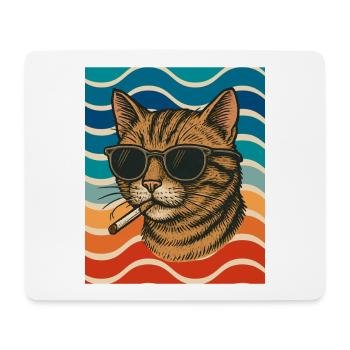 Katzensommer Sonnenbrille Zigarette - Mousepad (Querformat) - Weiß - Vorne