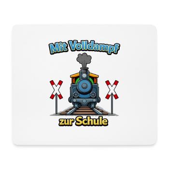 Dampflok zur Schule Einschulung  - Mousepad (Querformat) - Weiß - Vorne