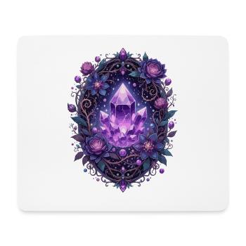 Amethystkristall im Rosenkranz - Mousepad (Querformat) - Weiß - Vorne