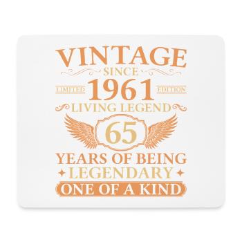 Vintage 1961 – Living Legend 65. Geburtstag - Mousepad (Querformat) - Weiß - Vorne