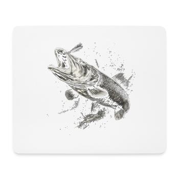 Brochet pêcheur - Tapis de souris (format paysage) - blanc - Devant