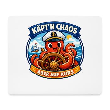 Käpt'n Chaos aber auf Kurs lustiger Oktopus - Mousepad (Querformat) - Weiß - Vorne