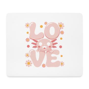 Love Axolotl Floral Kawaii - Mouse Pad (horizontal) - white - Front