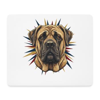 Mastiff Head with Star Wreath - Mouse Pad (horizontal) - white - Front