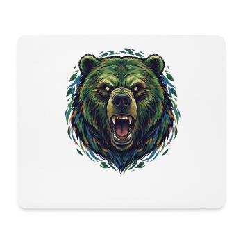 Wilder Farbbär Kopf - Mousepad (Querformat) - Weiß - Vorne