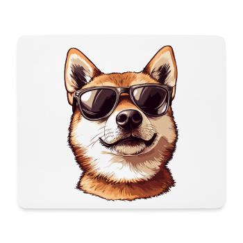 Shiba Inu mit Sonnenbrille - Mousepad (Querformat) - Weiß - Vorne