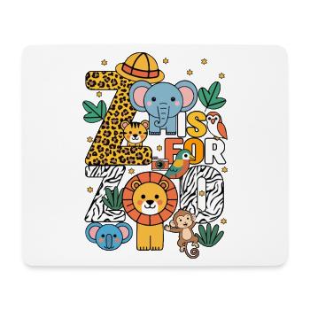 Z Is For Zoo Animals Zoo Party Jungle Zoo Birthday - Mouse Pad (horizontal) - white - Front