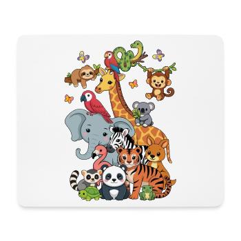 Birthday Party Animals Zoo Party Jungle Zoo - Mouse Pad (horizontal) - white - Front
