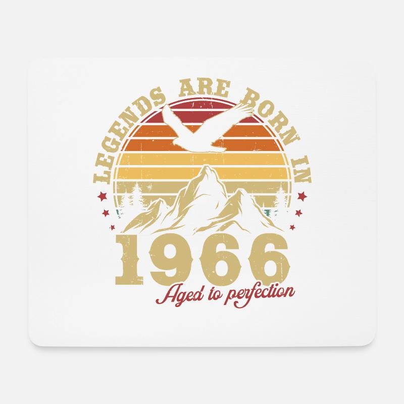Legenden werden 1966 Jahrgang Geburtstag Geschenk - Mousepad (Querformat) - Weiß