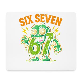 Six Seven 67 Humour d’horreur zombie Cerveau italien - Tapis de souris (format paysage) - blanc - Devant