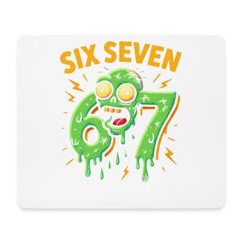 Six Seven 67 Zombie Horror Humor Italian Brainrot - Mousepad (Querformat) - Weiß - Vorne