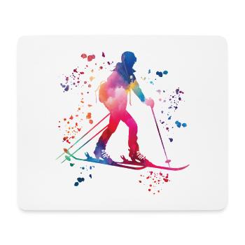 Alpine skier Winter sports Ski touring - Mouse Pad (horizontal) - white - Front