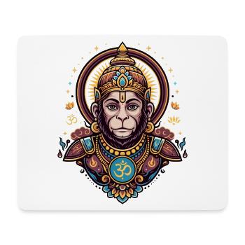 Affenkönig mit Om-Symbol - Mousepad (Querformat) - Weiß - Vorne