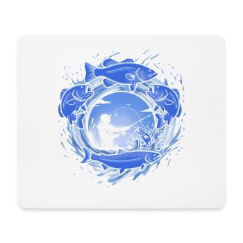 Angeln – dynamische Fisch- und Anglergrafiken - Mousepad (Querformat) - Weiß - Vorne