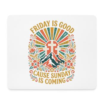 Freitag, guter Sonntag, christliches Blumendesign - Mousepad (Querformat) - Weiß - Vorne