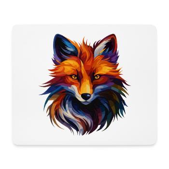 Colorful Fox Polygon Art – Modern Animal Design - Mousepad (Querformat) - Weiß - Vorne