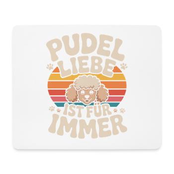  Pudel Liebe Ist Für Immer Retro Pudel Kopf Hund - Mousepad (Querformat) - Weiß - Vorne