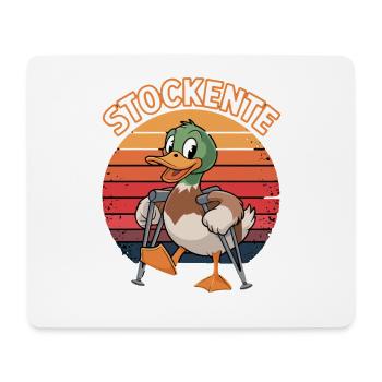  Stockente Lustiges Wortspiel Ente Mit Krücken - Mousepad (Querformat) - Weiß - Vorne