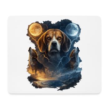 Moon Beagle Night Magic Beagle - Mouse Pad (horizontal) - white - Front