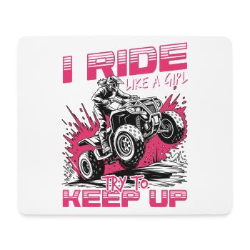 Quad ATV Femme Fille Quad Quad - Tapis de souris (format paysage) - blanc - Devant