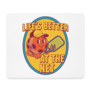 Pickleball: Das Leben ist besser im Netz lustiger Spieler - Mousepad (Querformat) - Weiß - Vorne