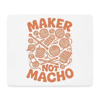 Macher statt Macho | Stricken Männer - Mousepad (Querformat) - Weiß - Vorne