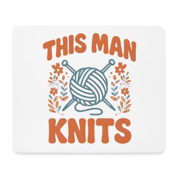 This Man Knits | Men's Wool Needles - Mouse Pad (horizontal) - white - Front