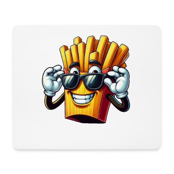 Coole Pommes Frites Fast Food Cartoon - Mousepad (Querformat) - Weiß - Vorne