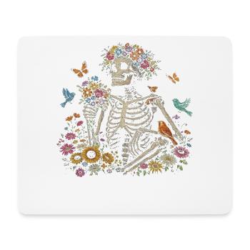 Skelett Blume Natur Floral Gothic Fairycore - Mousepad (Querformat) - Weiß - Vorne