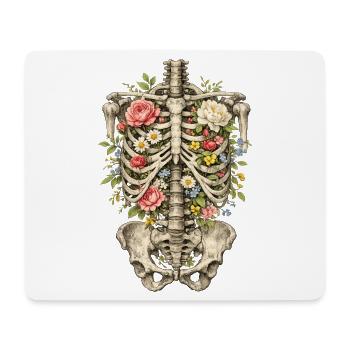 Skelett Blume Natur Floral Gothic Fairycore - Mousepad (Querformat) - Weiß - Vorne