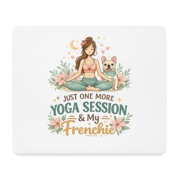 Séance de yoga avec mon bouledogue français Frenchie - Tapis de souris (format paysage) - blanc - Devant