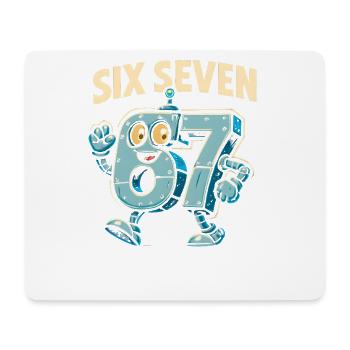 Six Seven 67 Italian Brainrot Roboter Meme Humor - Mousepad (Querformat) - Weiß - Vorne