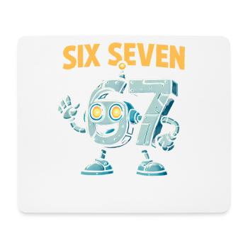 Six Seven 67 Italian Brainrot Roboter Meme Humor - Mousepad (Querformat) - Weiß - Vorne