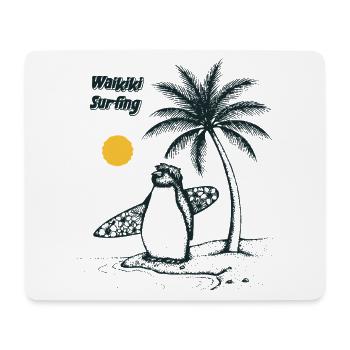 Waikiki Surfing Penguin - Mousepad (Querformat) - Weiß - Vorne