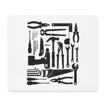 Ensemble d’outils DIY Craftsman Vintage - Tapis de souris (format paysage) - blanc - Devant