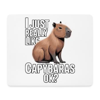Capybara, I just really like capybaras - Mousepad (Querformat) - Weiß - Vorne